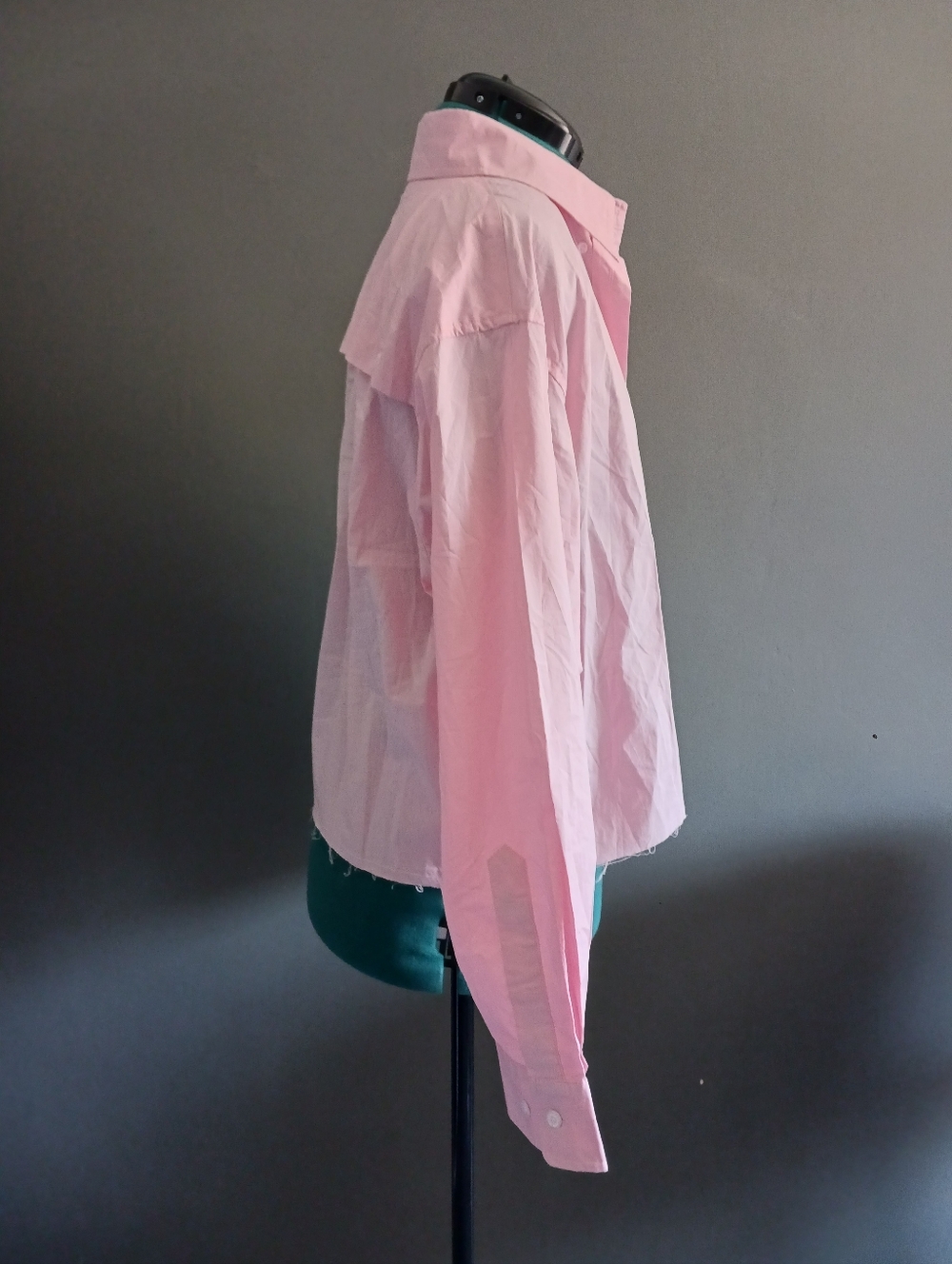 Miu Miu Pink Poplin Button Down Cropped Shirt Size 40 - Picture 6 of 14